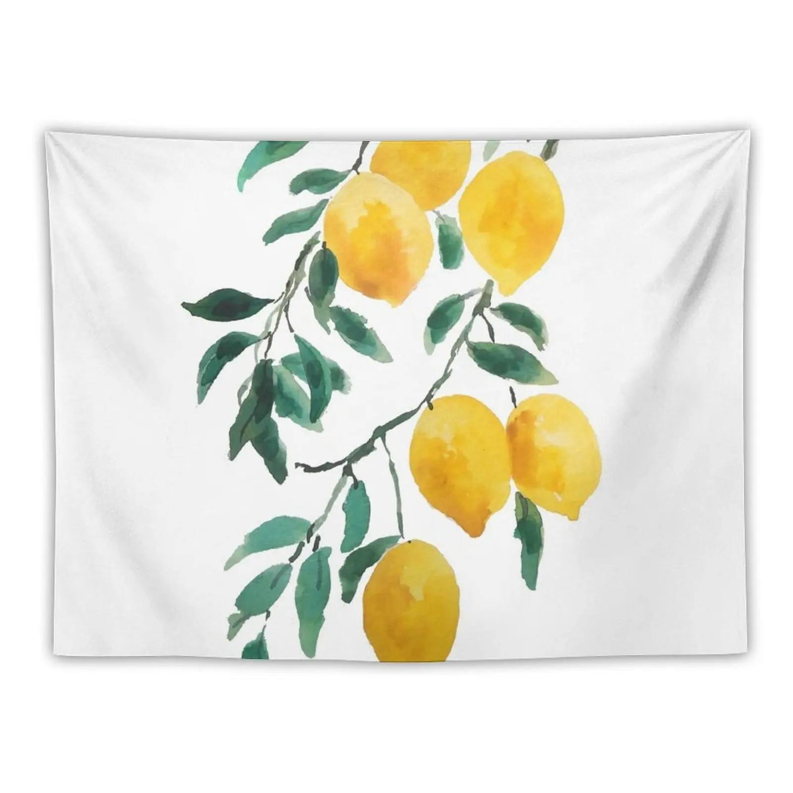 

yellow lemon watercolor Tapestry Room Decorating Aesthetic Aesthetics For Room Decorative Paintings Korean Room Decor Tapestry
