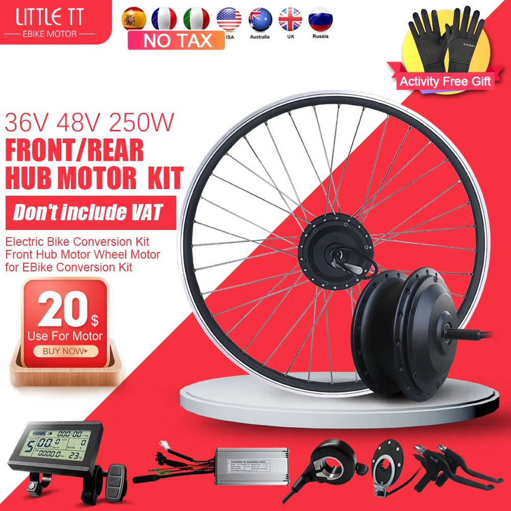 

Electric Bike Conversion Kit 36V 48V 250W Brushless Gear Front Rear Wheel Hub Motor 16-29Inch 700C Ebike Great Bicycle Engine