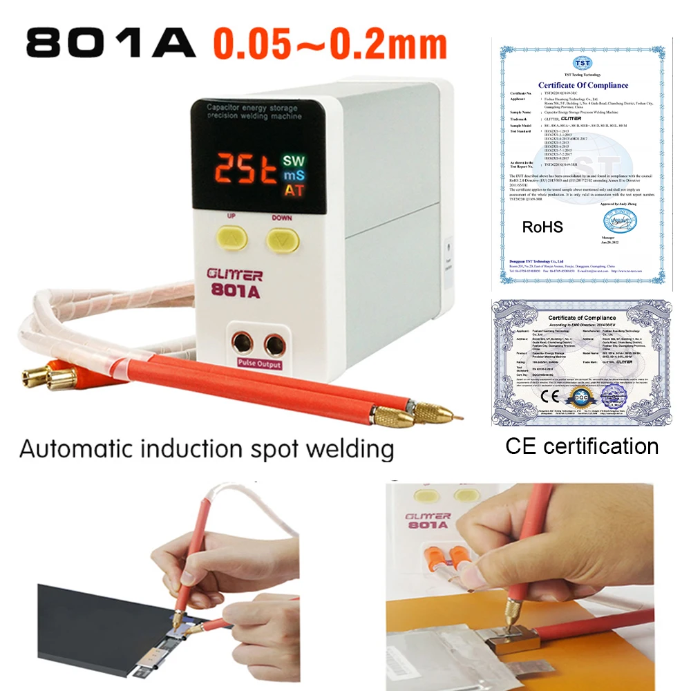 801A Spot Welder 18650 Battery Mini Spot Welder Storage Digital Display Storage Energy Precision Pulse Spot Welding Machine
801A Spot Welder 18650 Battery Mini Spot Welder Storage Digital Display Storage Energy Precision Pulse Spot Welding Machine