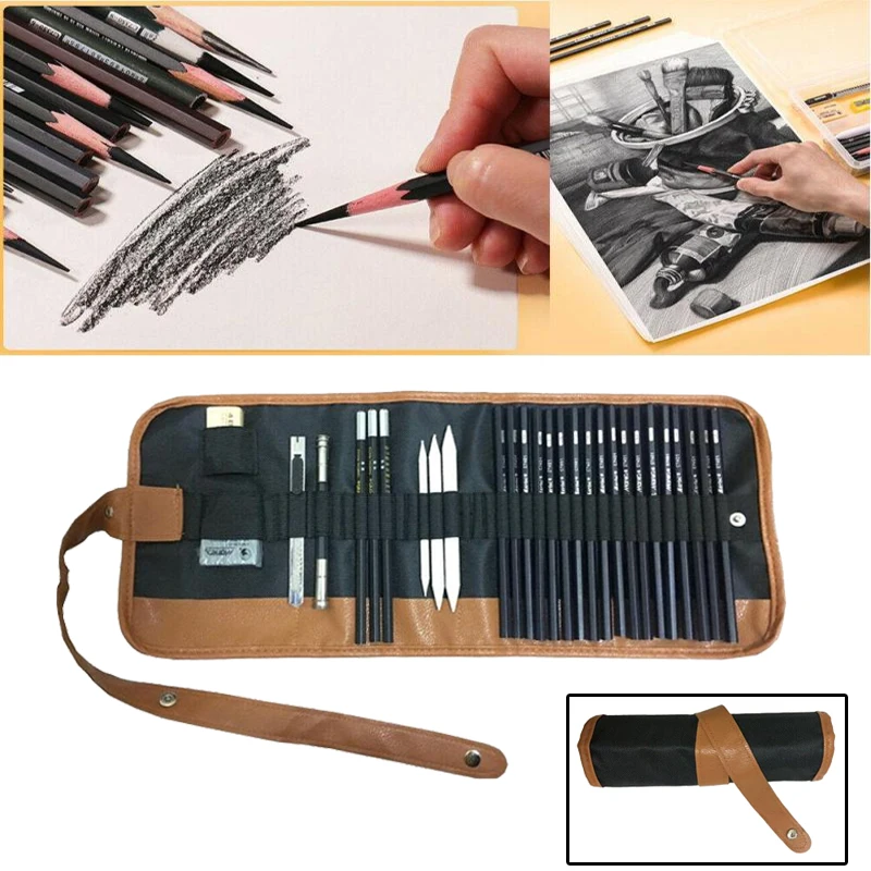 29Pcs Sketch Pencil Set Professional Drawing Pencils Bags Portable Outdoor Travel Ketching Painter School Students Art Supplies
29Pcs Sketch Pencil Set Professional Drawing Pencils Bags Portable Outdoor Travel Ketching Painter School Students Art Supplies