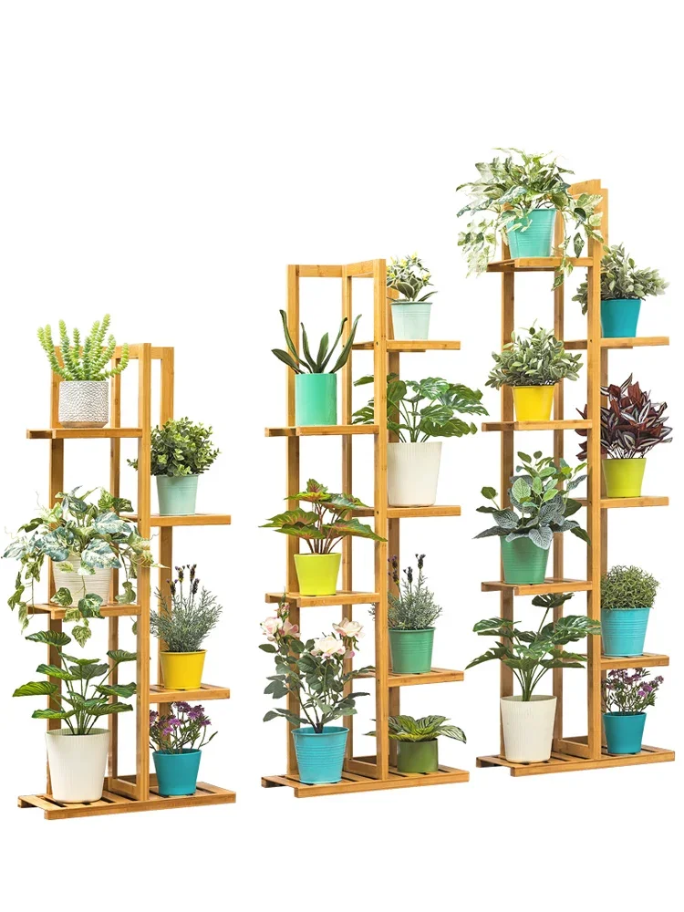 

Flower rack, storage rack, balcony, living room, floor to floor decorative layout, succulent flower pot bracket, plant placement