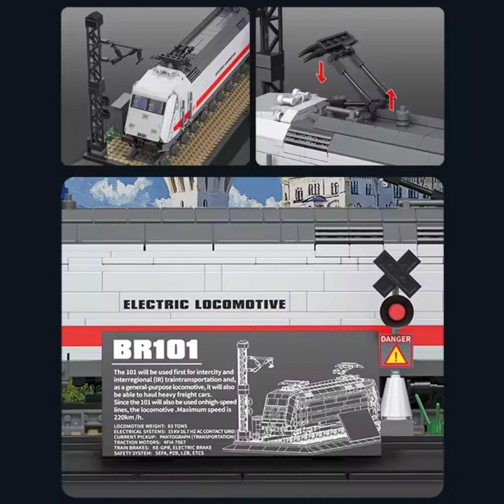 Creative IDEAS MOC Europe Germany BR101 Electric Locomotive Train Building Blocks Assembling Model Toys Steam Gift For Toy Creative IDEAS MOC Europe Germany BR101 Electric Locomotive Train Building Blocks Assembling Model Toys Steam Gift For Toy