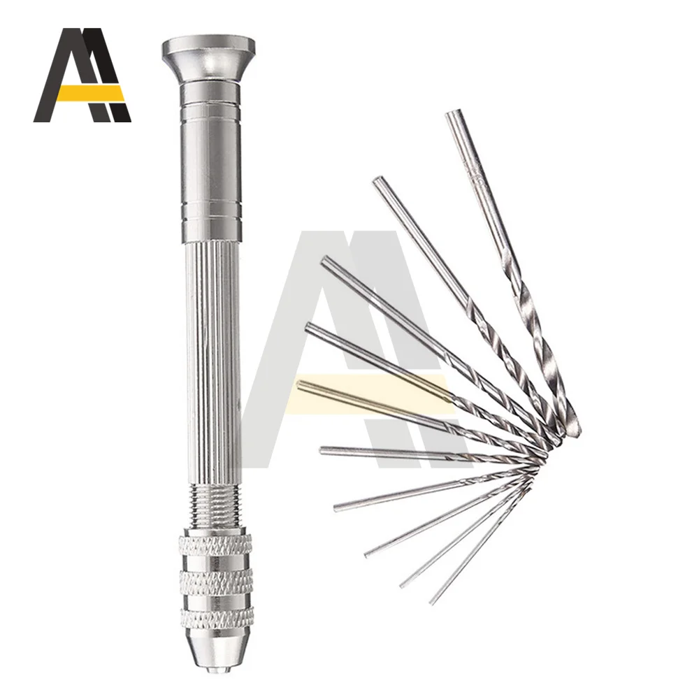 10 in 1 Mini Micro Hand Drill Chuck HSS Twist Drill Bit Woodworking Drilling Rotary Hand Drill with Keyless Tool Accessories
10 in 1 Mini Micro Hand Drill Chuck HSS Twist Drill Bit Woodworking Drilling Rotary Hand Drill with Keyless Tool Accessories