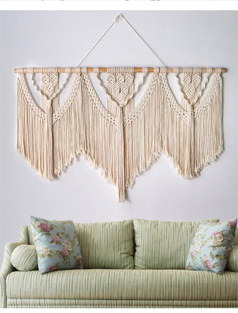 Large Macrame Wedding Tapestry - Hand-Woven Boho Backdrop 8 S80cfe5fc5cb144e5b0edf4663ed2a56ew