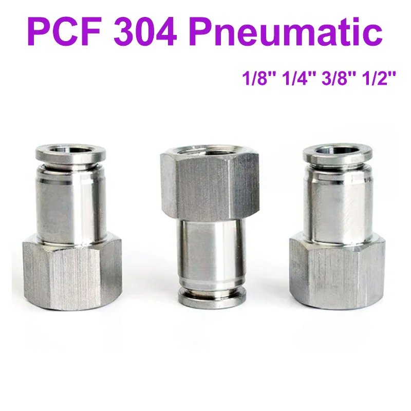 

10/50/200Pcs PCF Pneumatic Fitting Pipe Connectors 304 Stainless Steel 1/8 "1/4" 3/8 "1/2" BSP Thread Quick Air Tube Connector