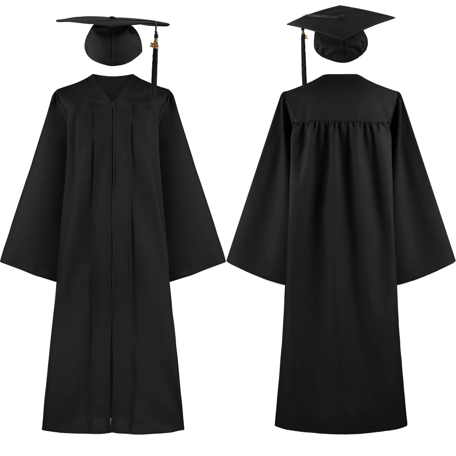 

2024 University Bachelor's Degree Robe Hat Sets College Graduation Degree Cos Dresses Men Women Students Graduation Costume