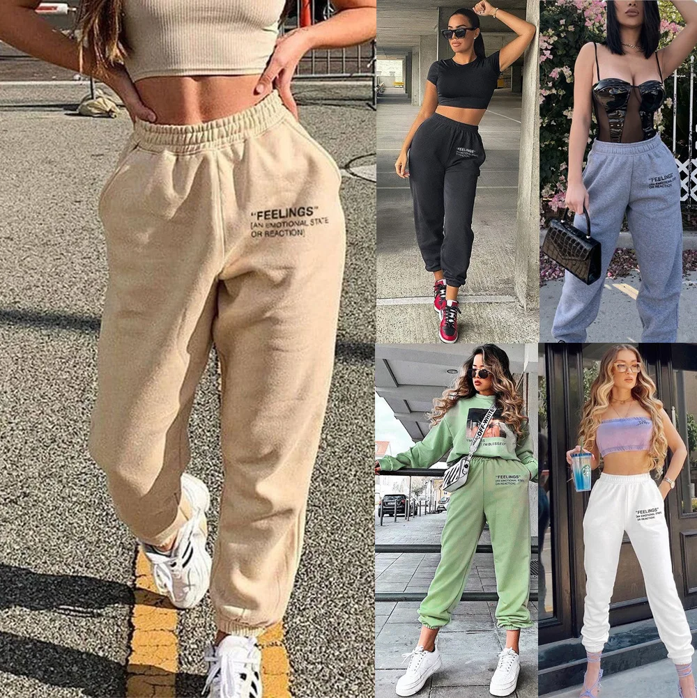 2023 Autumn/winter New Solid Color Slim Fit Casual Pants Women's Elastic Waist Letter Printing Casual Sports Guard Pants
2023 Autumn/winter New Solid Color Slim Fit Casual Pants Women's Elastic Waist Letter Printing Casual Sports Guard Pants