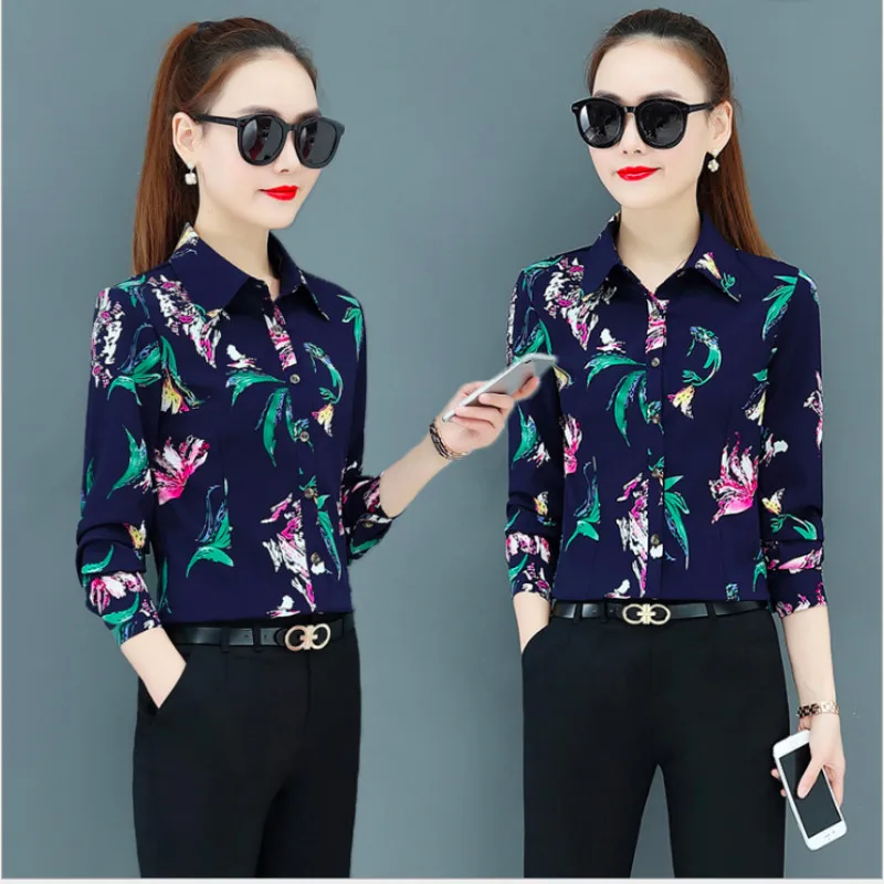 Women Print Chiffon Shirt & Blouses Feminine Long Sleeve Tops 4XL New Spring Autumn
Women Print Chiffon Shirt & Blouses Feminine Long Sleeve Tops 4XL New Spring Autumn