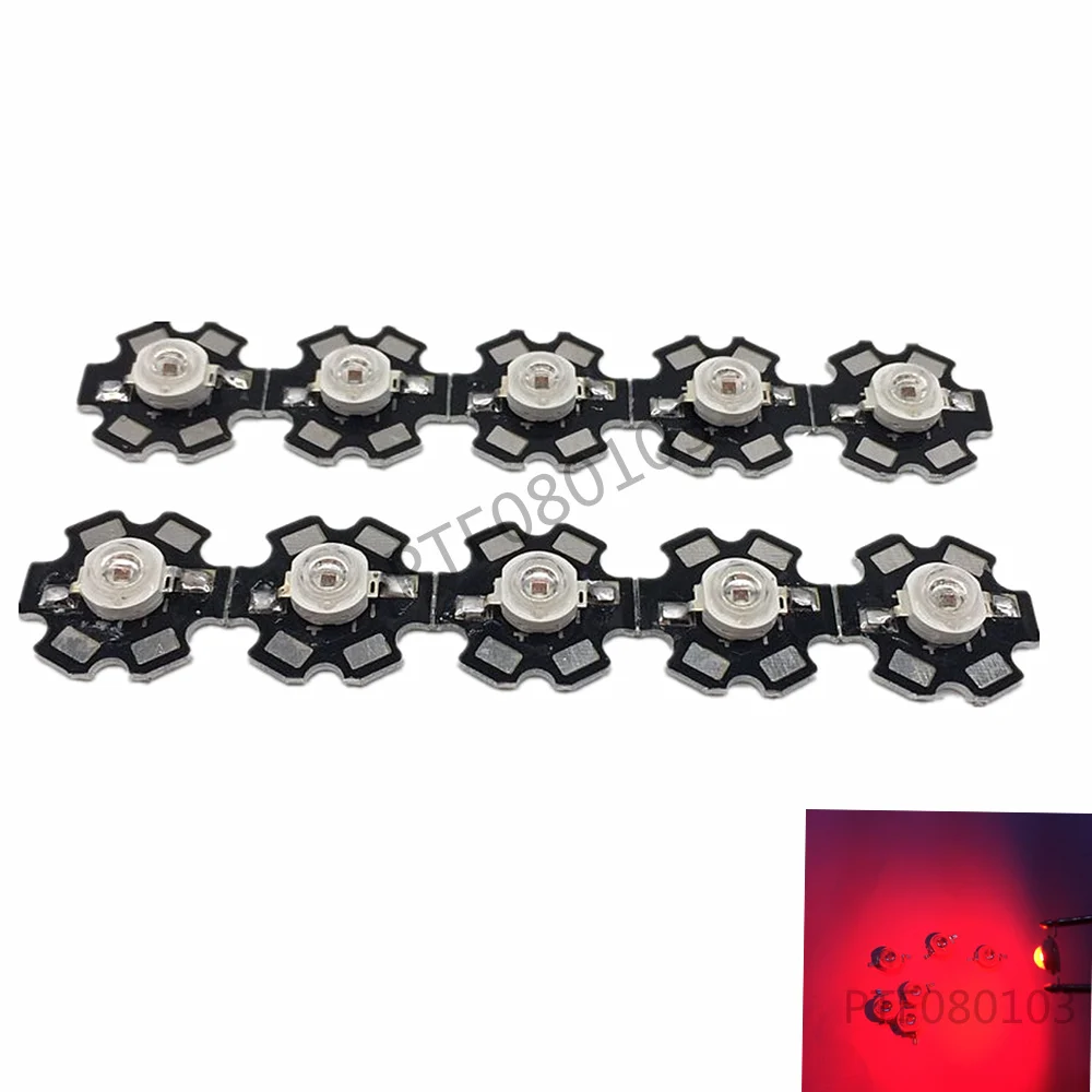 

100pcs/Lot High Power 3W Grow LED 660nm Deep Red / 630nm Red SMD Diode COB DIY Grow Light For Plant Fruit Growth with 20mm pcb