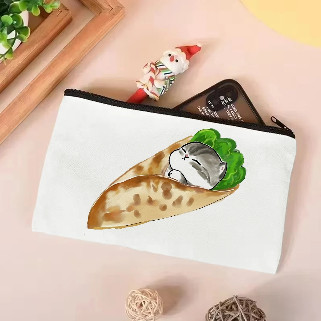 Cute Cats and Food Canvas Tote Bag - Adorable Creativity-Inspired Shoulder Bag 13 S80d208bfada447ca967f0e17005c05abZ