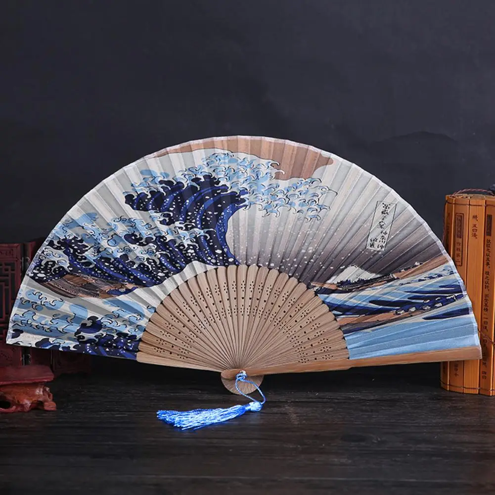 Bamboo Folding Fan Tassel Vintage Ocean Wave Hand Fan Japanese Style Dance Performance Silk Fans Summer Cooling Portable Fans
Bamboo Folding Fan Tassel Vintage Ocean Wave Hand Fan Japanese Style Dance Performance Silk Fans Summer Cooling Portable Fans