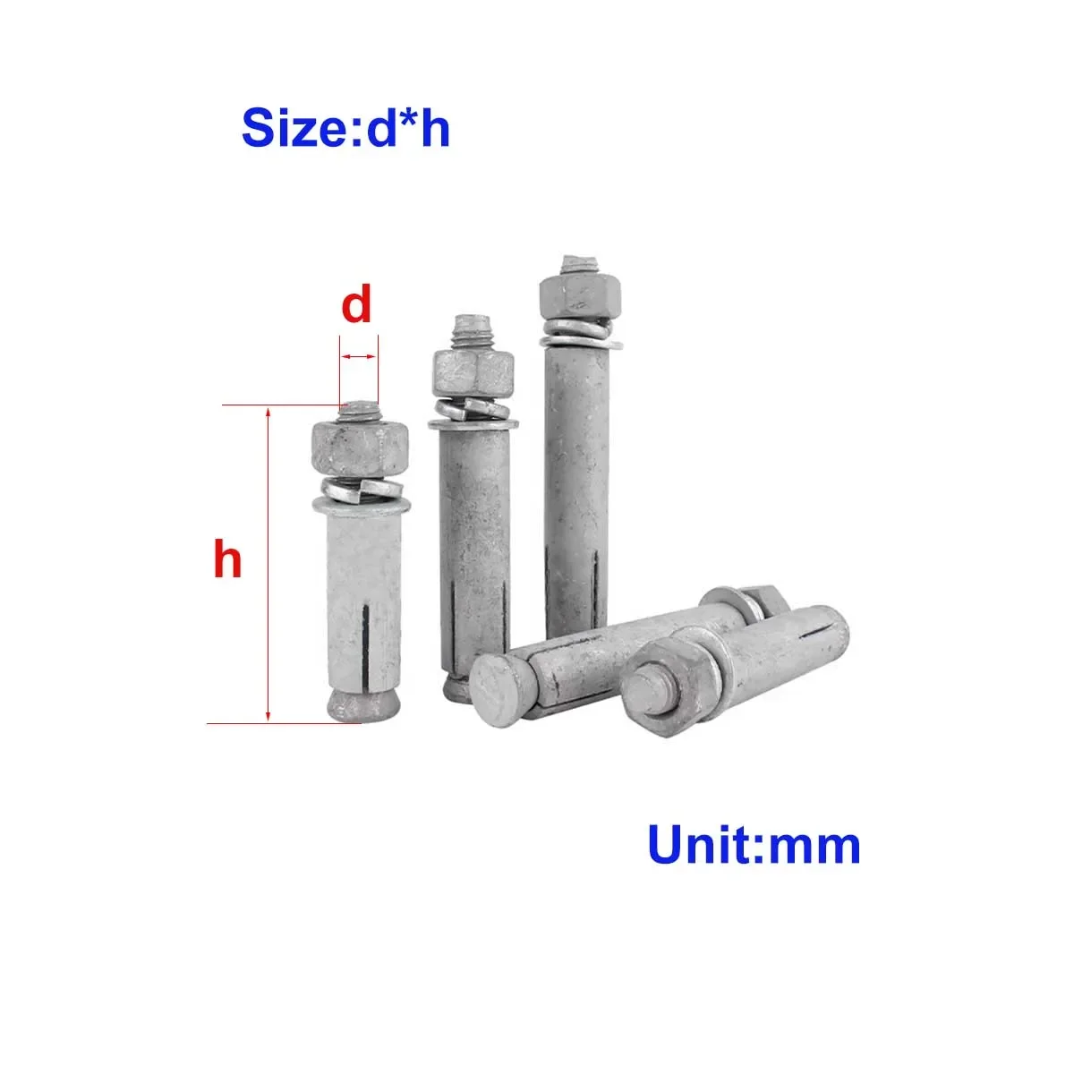 

Hot Dip Galvanized Expansion Screws/National Standard Expansion Bolts/Explosion-Proof Screws M8M10M12M14M16M18M20