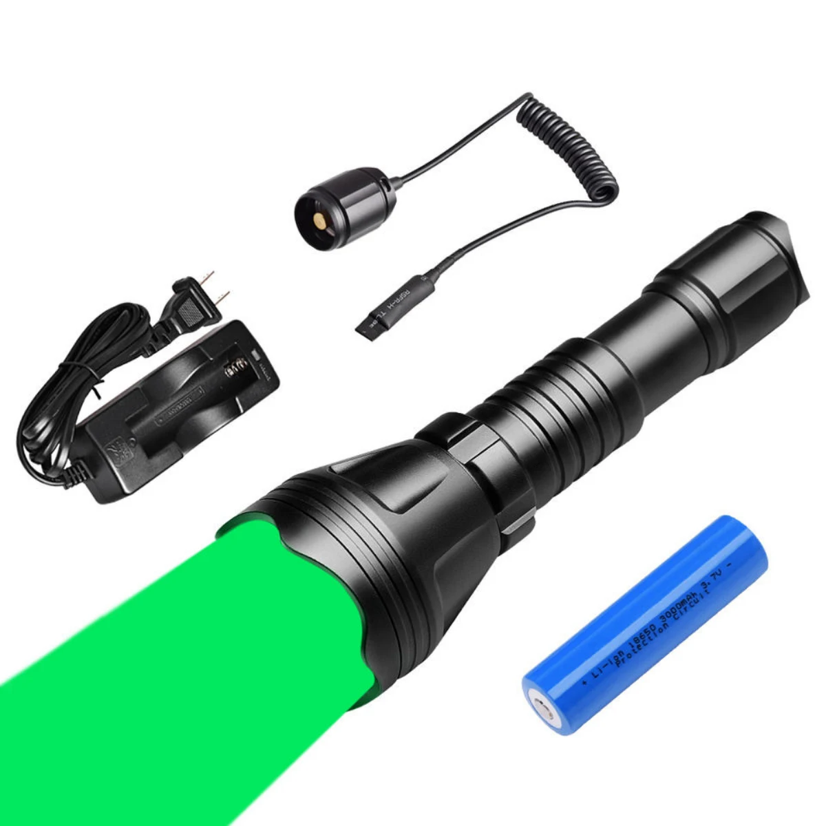

Odepro KL52 Green Light Professional Hunting Flashlight Lamp Rechargeable LED Tactical Flashlights Powerful Zoomable Hunt Torch