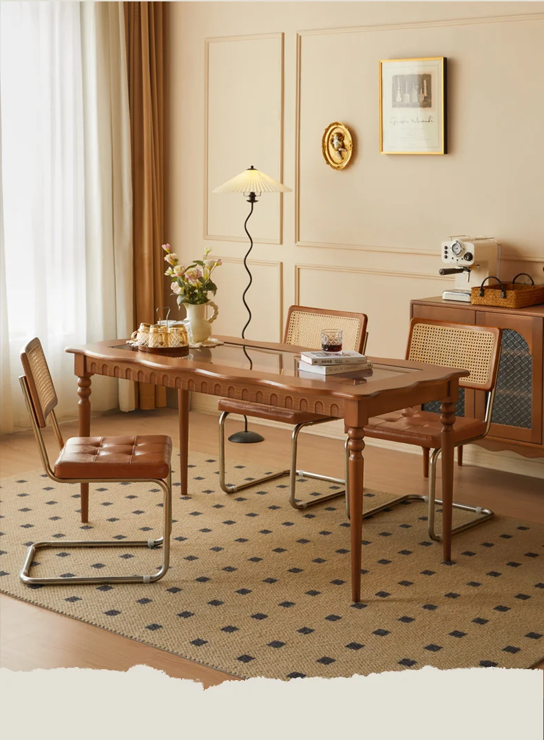 Solid Wood Dining Table French Retro Small Apartment Stone Plate American Square Dining Table Dining Tables and Chairs Set
Solid Wood Dining Table French Retro Small Apartment Stone Plate American Square Dining Table Dining Tables and Chairs Set