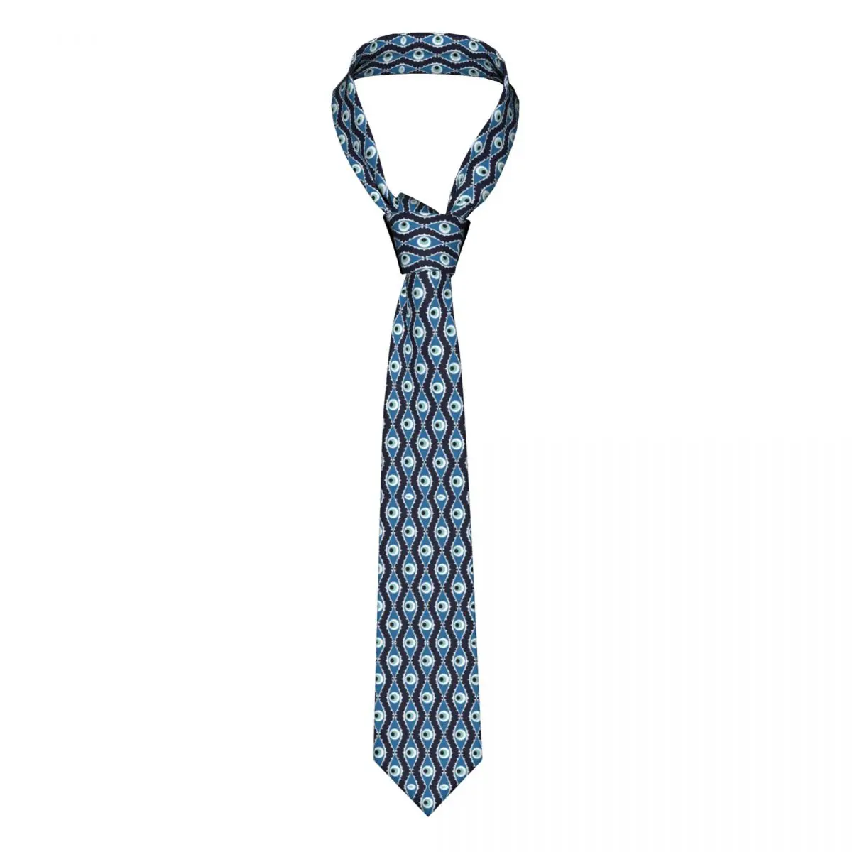 

Formal Turkish Greek Evil Eye Necktie Men Customized Silk Mediterranean Nazar Lucky Charm Business Neck Tie