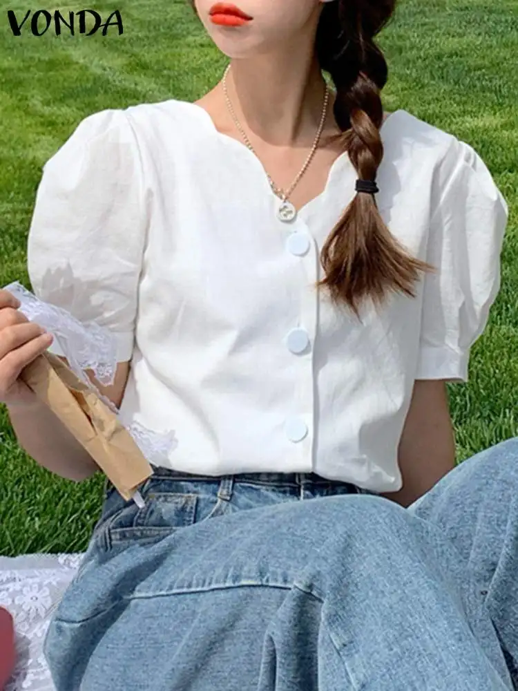 VONDA Summer Elegant Tops 2023 Fashion Shirts Women Casual Solid Color Sexy V Neck Short Sleeve Blouses OL Style Office Blusas
VONDA Summer Elegant Tops 2023 Fashion Shirts Women Casual Solid Color Sexy V Neck Short Sleeve Blouses OL Style Office Blusas
