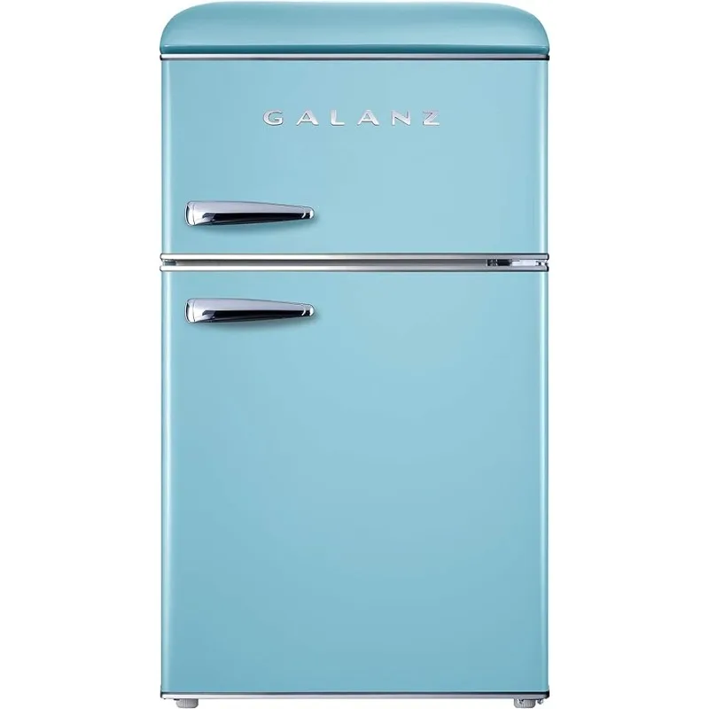 

Galanz Retro Compact Refrigerator with Freezer, Mini Fridge with Dual Doors, Adjustable Mechanical Thermostat, 3.1 Cu FT, Blue