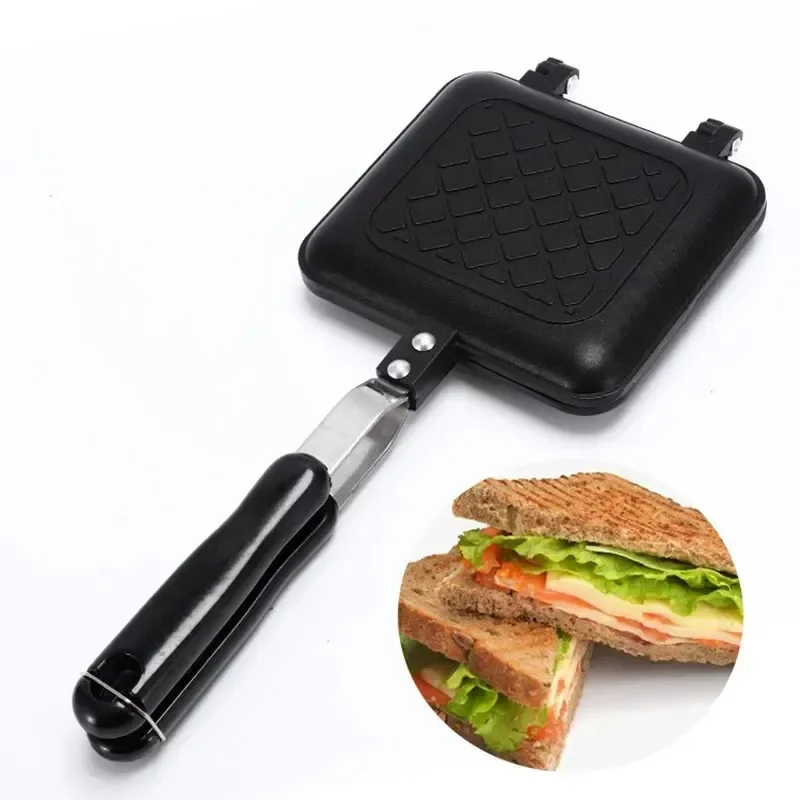 

Gas Non-Stick Sandwich Maker Iron Bread Toast Breakfast Machine Waffle Pancake Baking Barbecue Oven Mold Grill Frying Pan