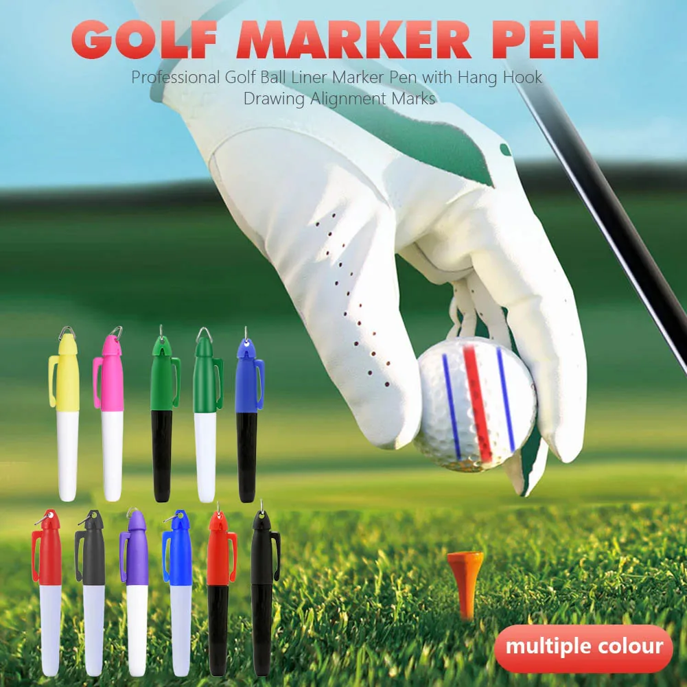 

Professional Golf Ball Liner Markers Pen With Hang Hook Drawing Alignment Marks Portable Outdoor Sport Tool For Golfer Gift