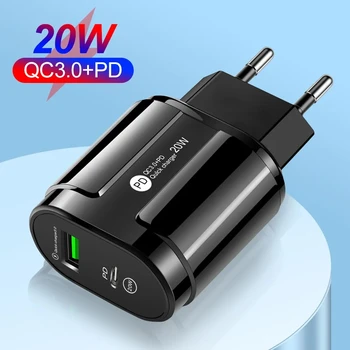 USB 휴대폰 충전기 어댑터, 고속 충전 C 타입 전원 공급 장치, 아이폰, 삼성, 화웨이, 샤오미, EU, 미국, 영국용, AC DC 5V PD 20W, 5V 2.4A