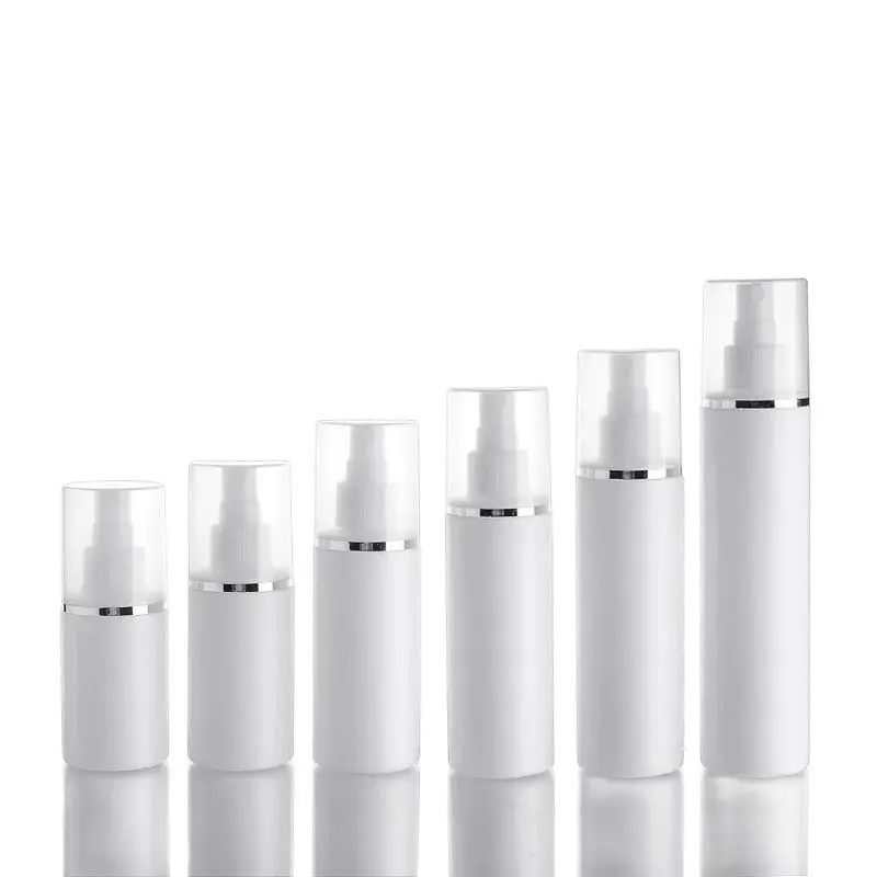 

100/120/150/200ML Spray Pump Bottle White Plastic Perfume Empty Cosmetic Container Refillable High Quanlity Fine Mist Atomizer