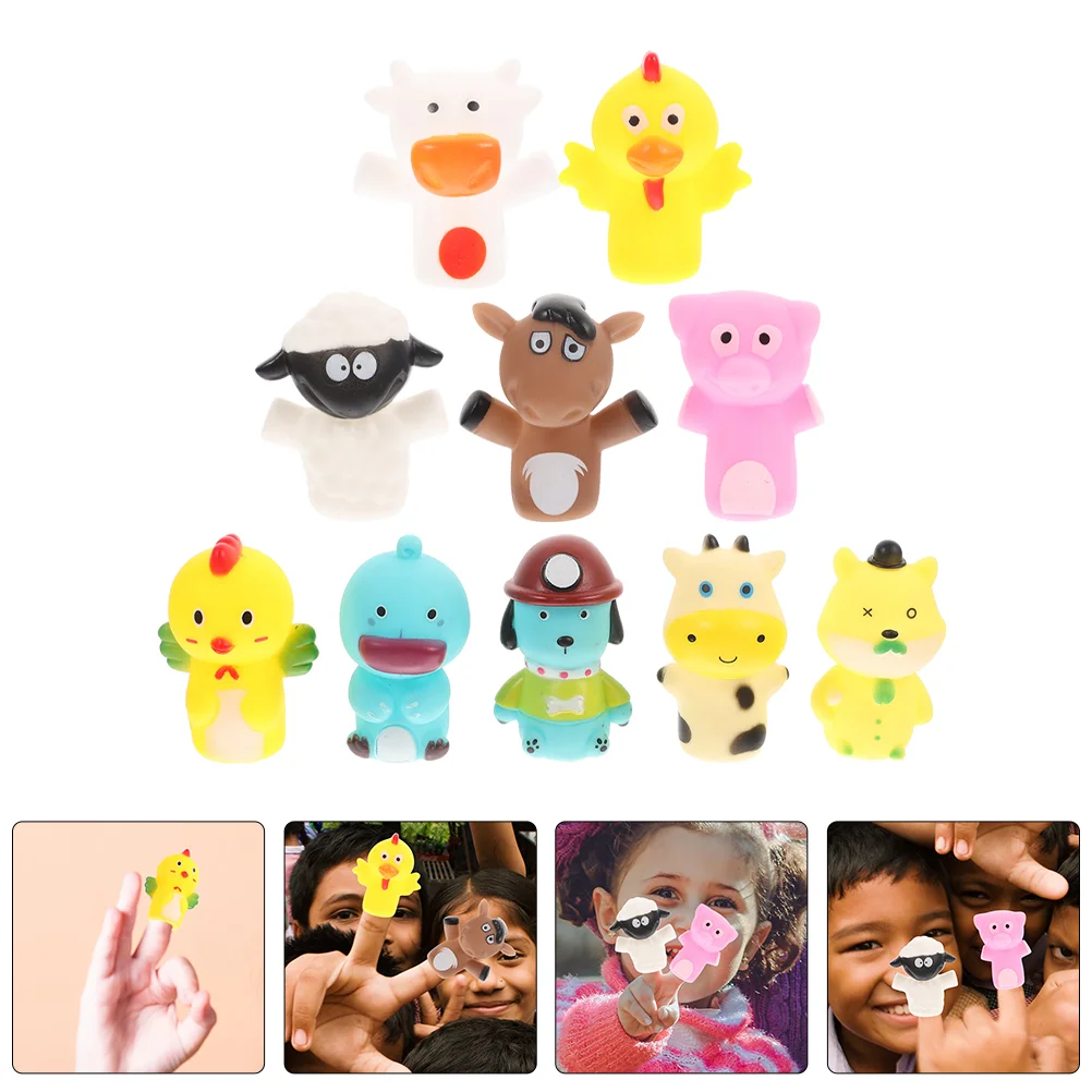 

10 Pcs Toy Hand Puppet Finger Animal Toys Toddler Puppets Vinyl for Talking Story