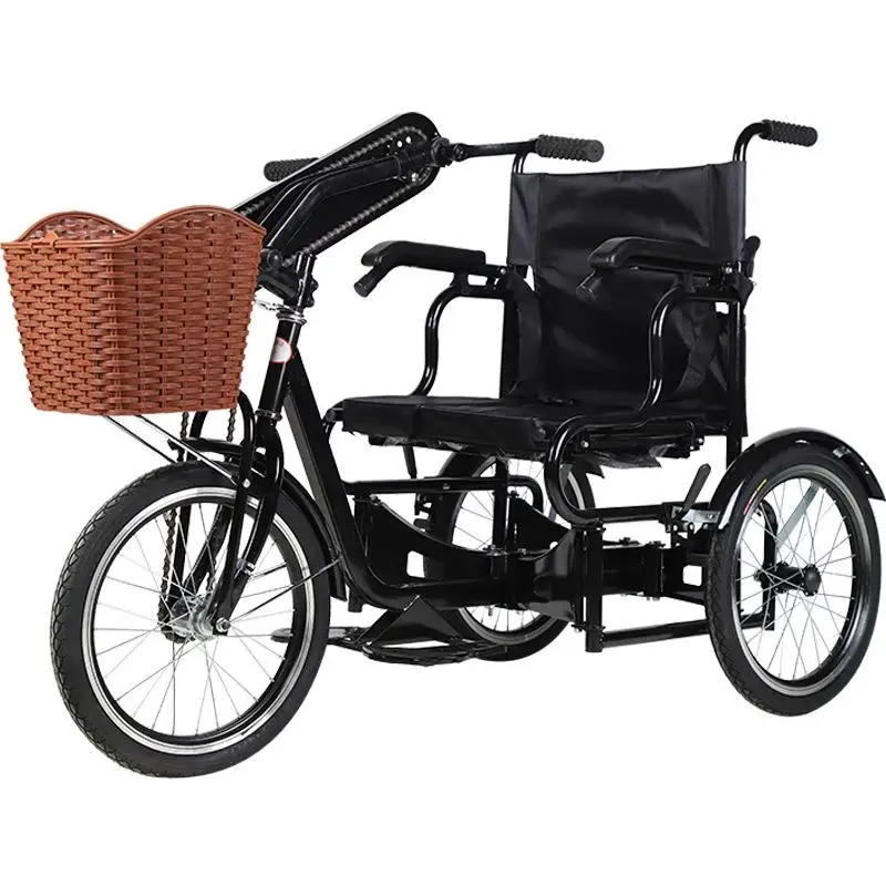 

Hand Cranked Tricycle For The Disabled Folding Elderly Rehabilitation Training Wheelchair Style Manual Walking Assist Move Aids