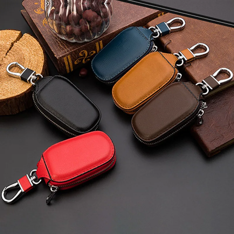 

Fashion Leather Keychain Unisex Key Bag Multifunction Organizer Wallet Holder Smart Housekeeper Car Small Key Case Keys Pouch
