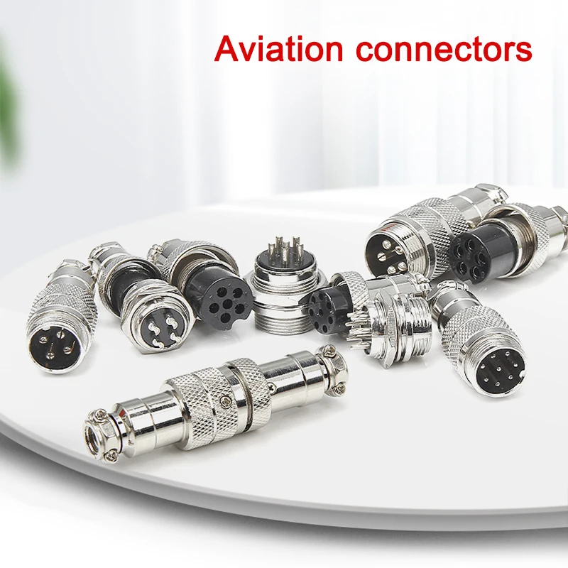 

1 Set Aviation Plug GX16 Docking Socket 125V 3p/4p/5p/6p/7p/8p/9p Wire Connector Kit Female/Male 16MM Nickel-Plated Alloy Shell