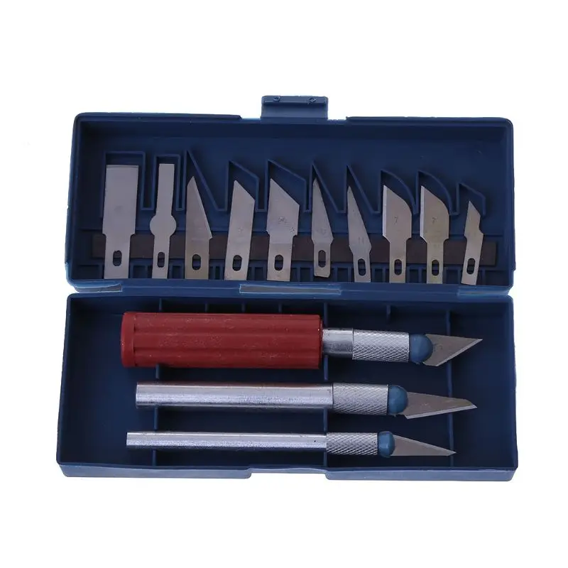 13pcs Utility Precision Knife Set DIY Tools Paper Carving High-carbon Steel Blades With Handle Case Arts Craft
13pcs Utility Precision Knife Set DIY Tools Paper Carving High-carbon Steel Blades With Handle Case Arts Craft