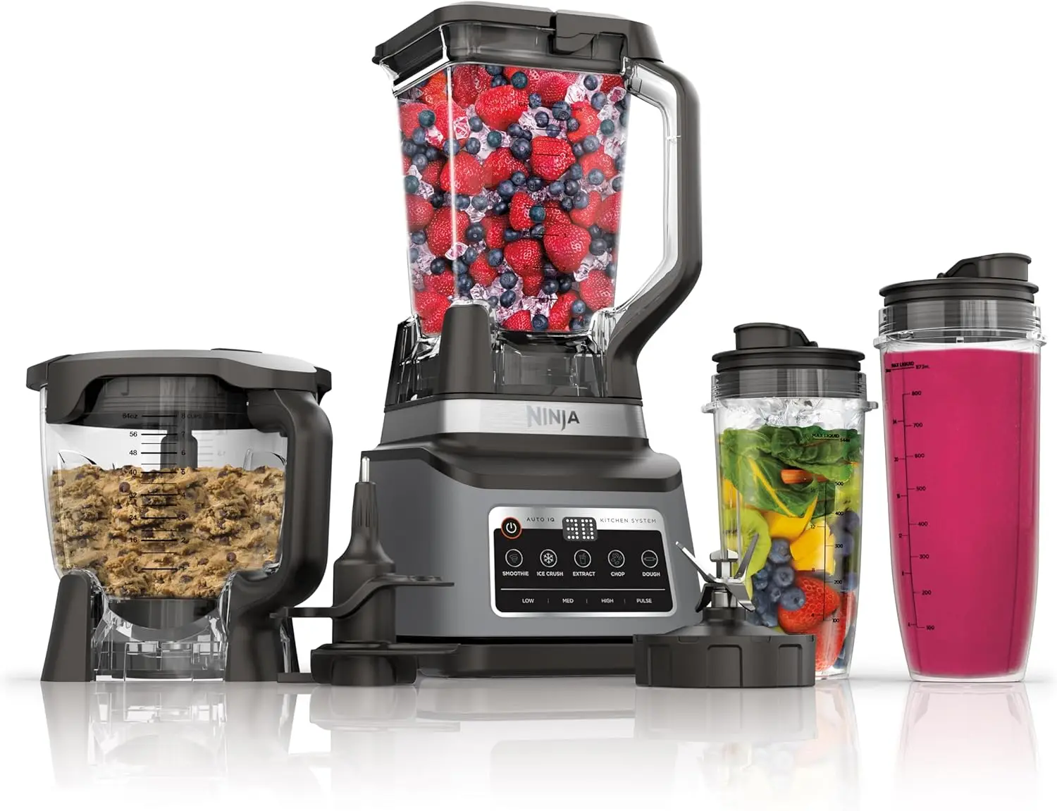 

Ninja BN801, 1400 WP, 5 Functions for Smoothies, Chopping, Dough & More with Auto IQ, 72-oz.* Blender Pitcher, 64-oz.