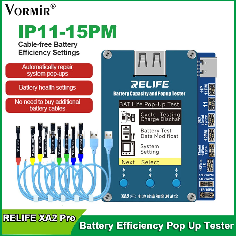 Relife XA2 Pro Battery Efficiency Pop-up Tester For iPhone 15 14 13 12 11 Solve Window Pop-up Modify Battery Health Repair Tool
Relife XA2 Pro Battery Efficiency Pop-up Tester For iPhone 15 14 13 12 11 Solve Window Pop-up Modify Battery Health Repair Tool
