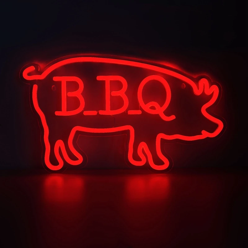 

Cute BBQ Pigs LED Neon Light Sign Acrylic Neon Sign USB Dimmer Switch For Home Kids Bedroom Party Club Bar Store Wall Art Decor