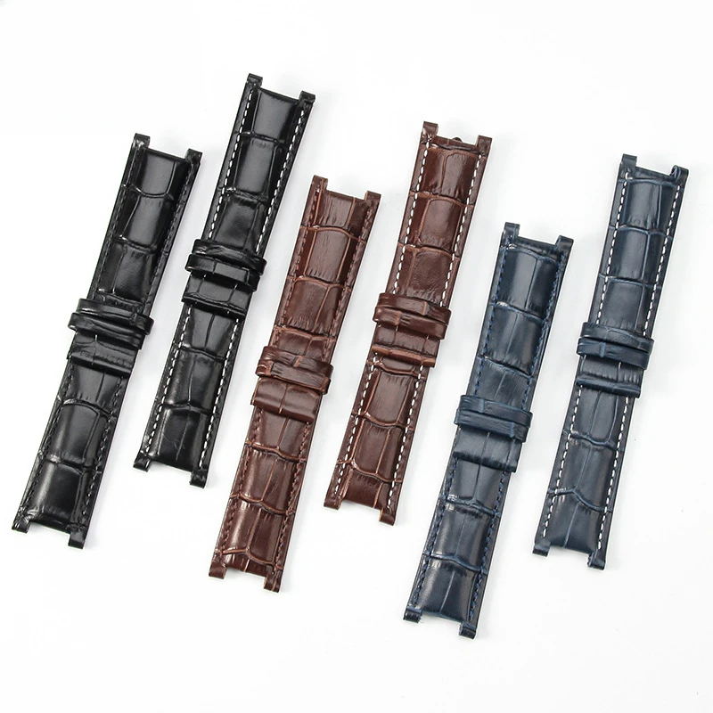 

High Quality Cowhide Genuine Leather Watch band Straps butterfly clasp Wristband Fits Gucci Watch accessories 22x13mm with tools