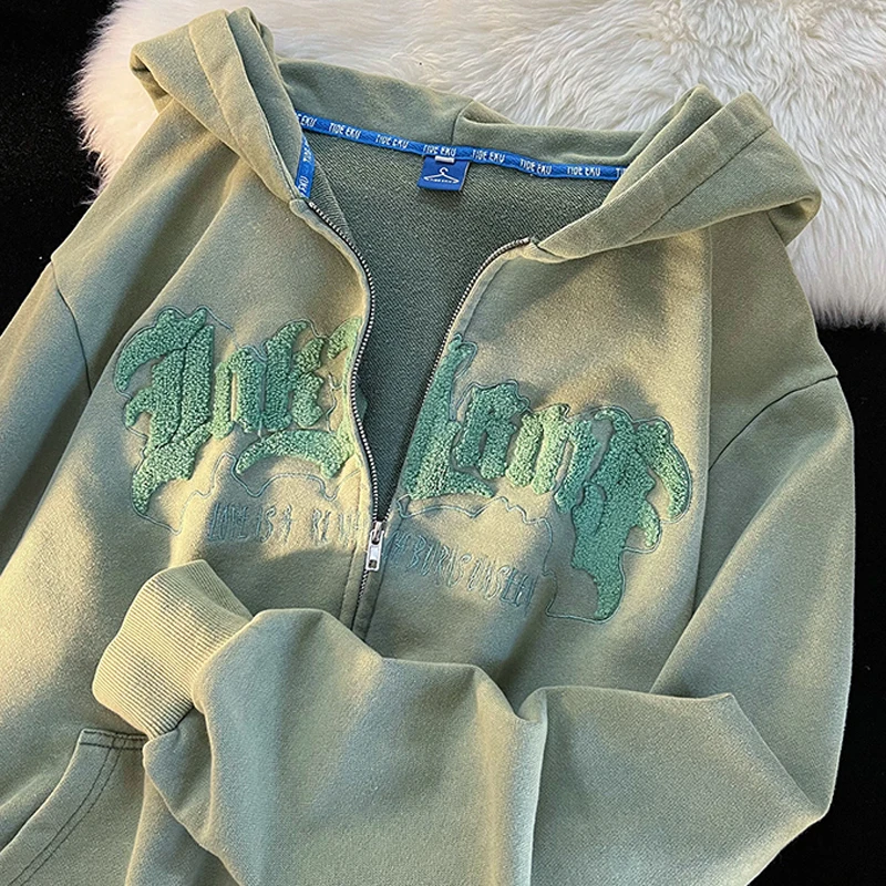 Women Letter Towel Embroidery Hoodies Autumn Fashion Oversized Zipper Jacket Coats Female Kawaii Harajuku Y2k Hooded Sweatshirts
Women Letter Towel Embroidery Hoodies Autumn Fashion Oversized Zipper Jacket Coats Female Kawaii Harajuku Y2k Hooded Sweatshirts