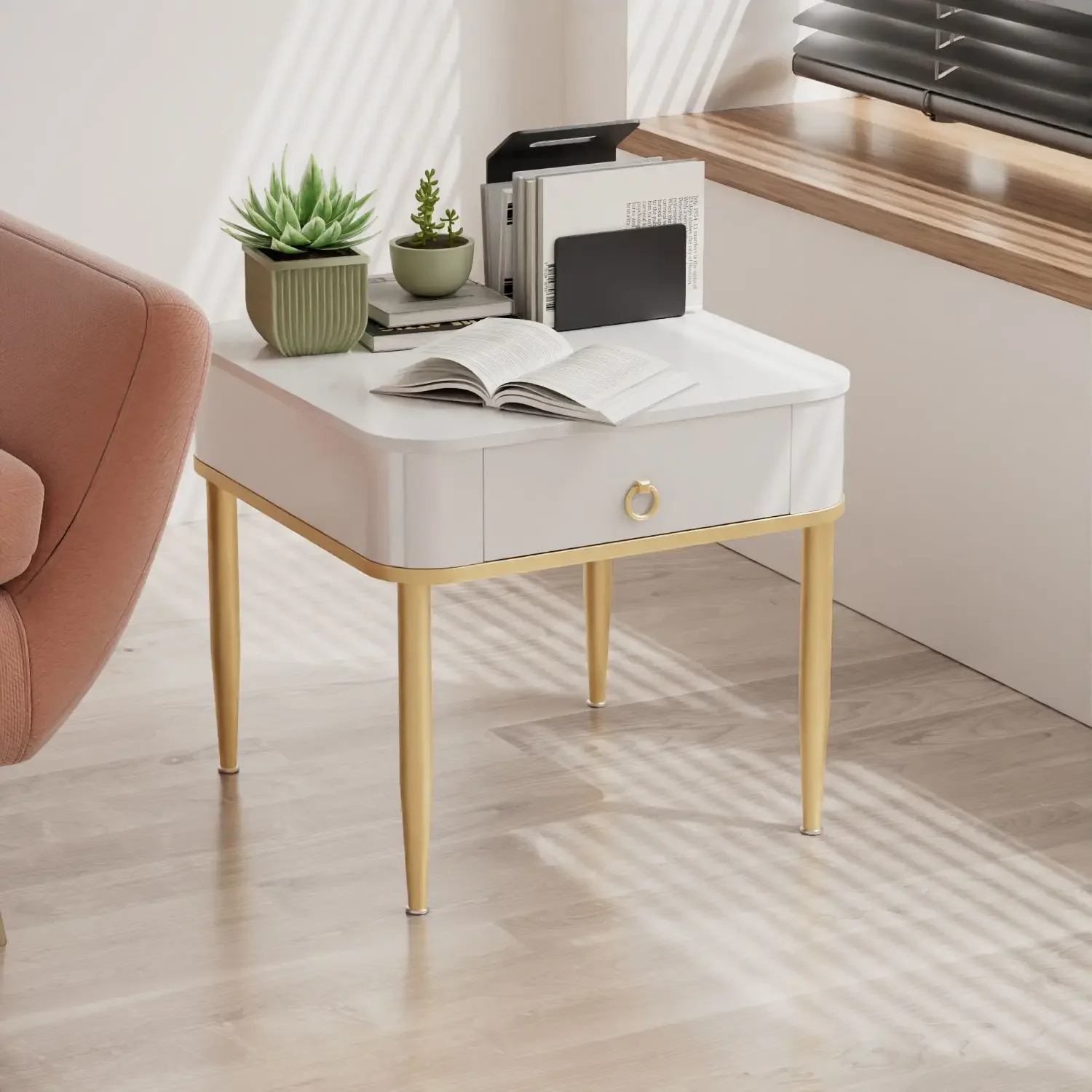 

Роскошный боковой шкаф, стол для гостиной, домашняя каменная тарелка, квадратный журнальный столик, минималистичный креативный Диванный выдвижной ящик для маленькой квартиры