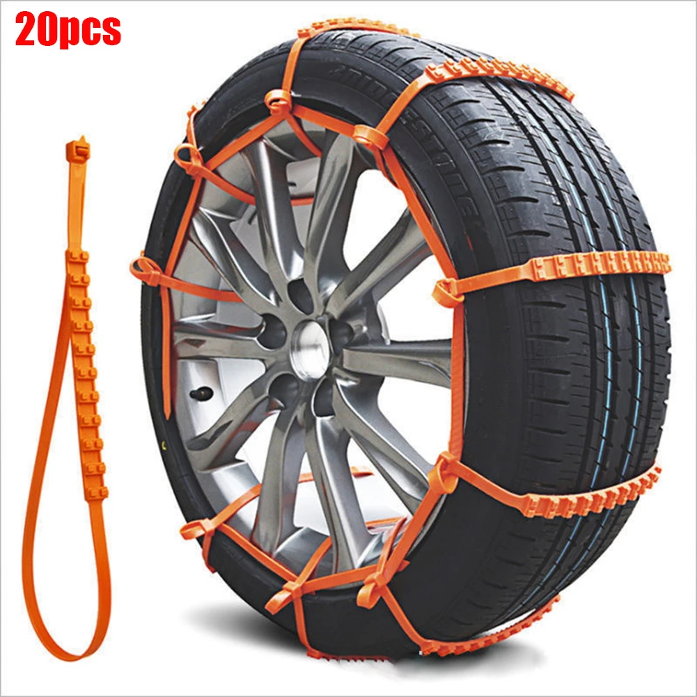 

20Pcs Anti Skid Snow Chains Car Winter Tire Wheels Chain Winter Outdoor Snow Tire Car Accessories Fits For 14-24 Inch Tires