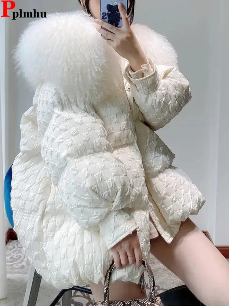 

Korean Faux Fur Collar Down Cotton Parkas Chaquetas Winter Thick Warm Women Overcoat Jaqueta Chic Snow Wear Parcas Ceketler New