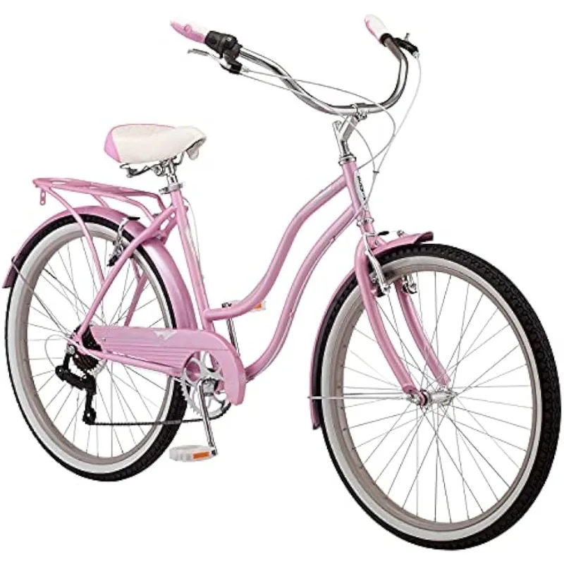 Perla Adult Beach Cruiser Bike, Men and Women, 18-Inch Step-Through Steel Frame, 26-Inch Wheels, 7-Speed Twist Shifters
Perla Adult Beach Cruiser Bike, Men and Women, 18-Inch Step-Through Steel Frame, 26-Inch Wheels, 7-Speed Twist Shifters