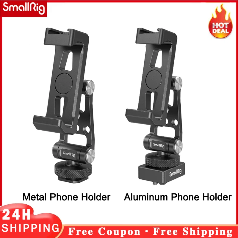 SmallRig Metal Phone Holder w/ Cold Shoe Mount 4382,Phone Holder for DJI RS 3/RS 3 Pro/RS 3 mini/ RS 2/RS C2/R SC Gimbals 4301
SmallRig Metal Phone Holder w/ Cold Shoe Mount 4382,Phone Holder for DJI RS 3/RS 3 Pro/RS 3 mini/ RS 2/RS C2/R SC Gimbals 4301