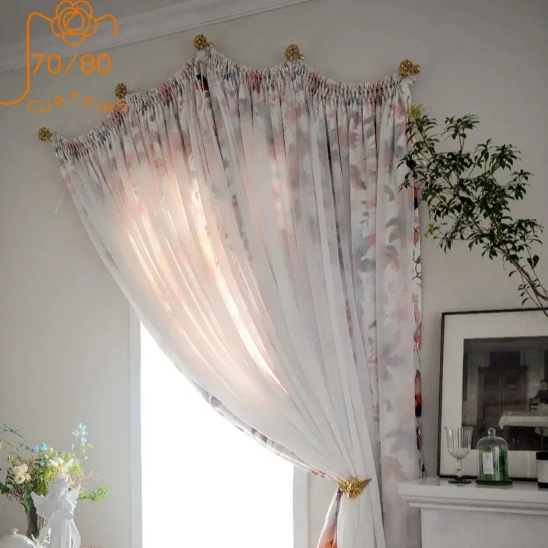Flower Garden Printing White Screen Screen Double Curtains for Living Room Bedroom French Window Customized Finished Product
Flower Garden Printing White Screen Screen Double Curtains for Living Room Bedroom French Window Customized Finished Product