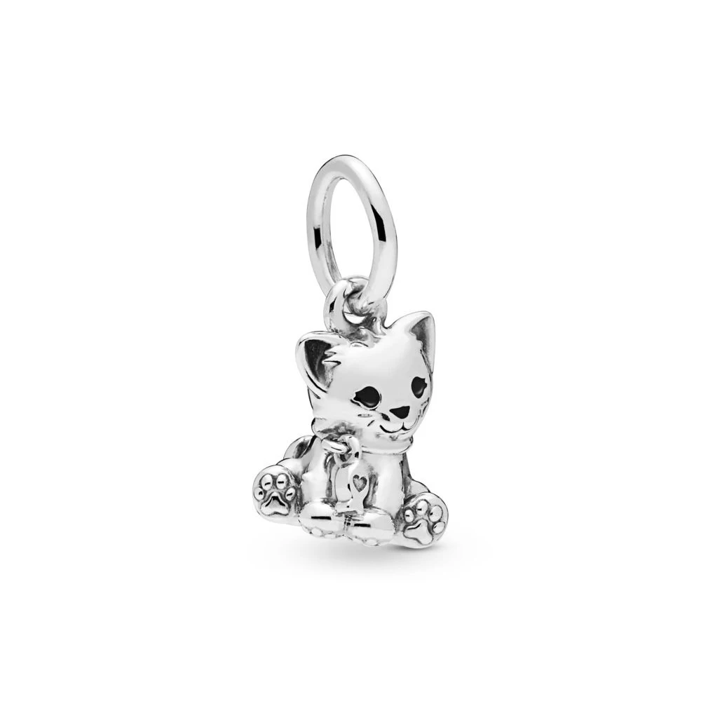 

Подлинный подвесной Шарм-котенок, подходящий для женского браслета Pandora, Подарочный браслет, ювелирные изделия «сделай сам»