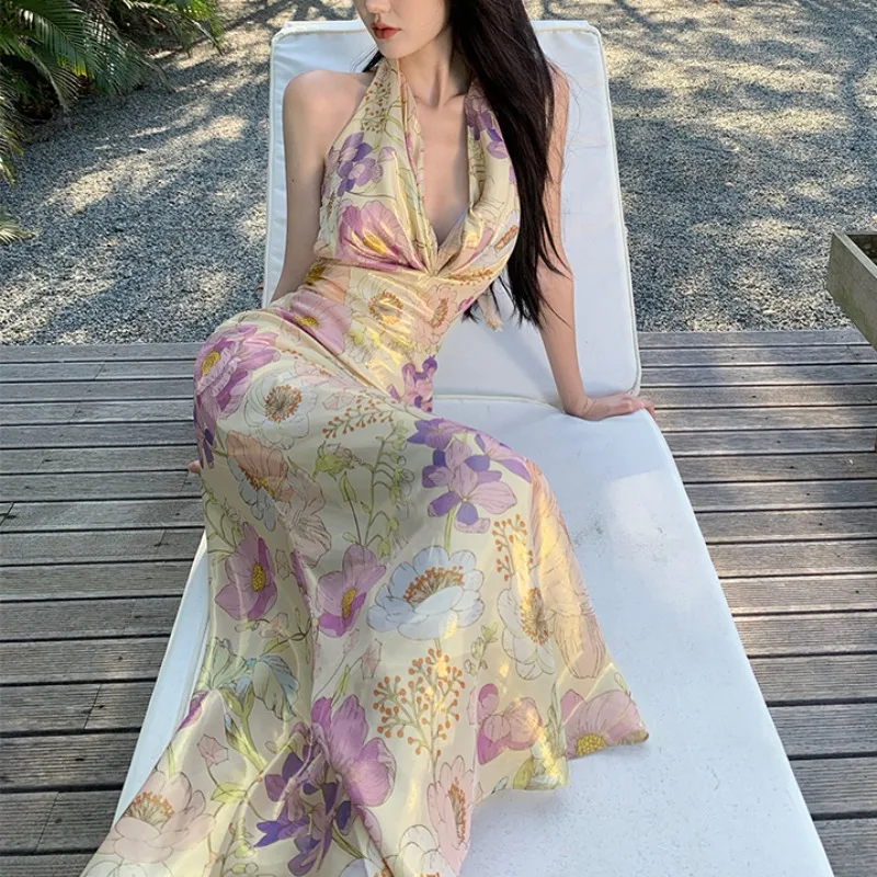 Vintage Bling Women Dress Bodycon Floral Printed Summer Vacation Women's Clothing Sleeveless V-neck Evening Party Dresses Luxury
Vintage Bling Women Dress Bodycon Floral Printed Summer Vacation Women's Clothing Sleeveless V-neck Evening Party Dresses Luxury