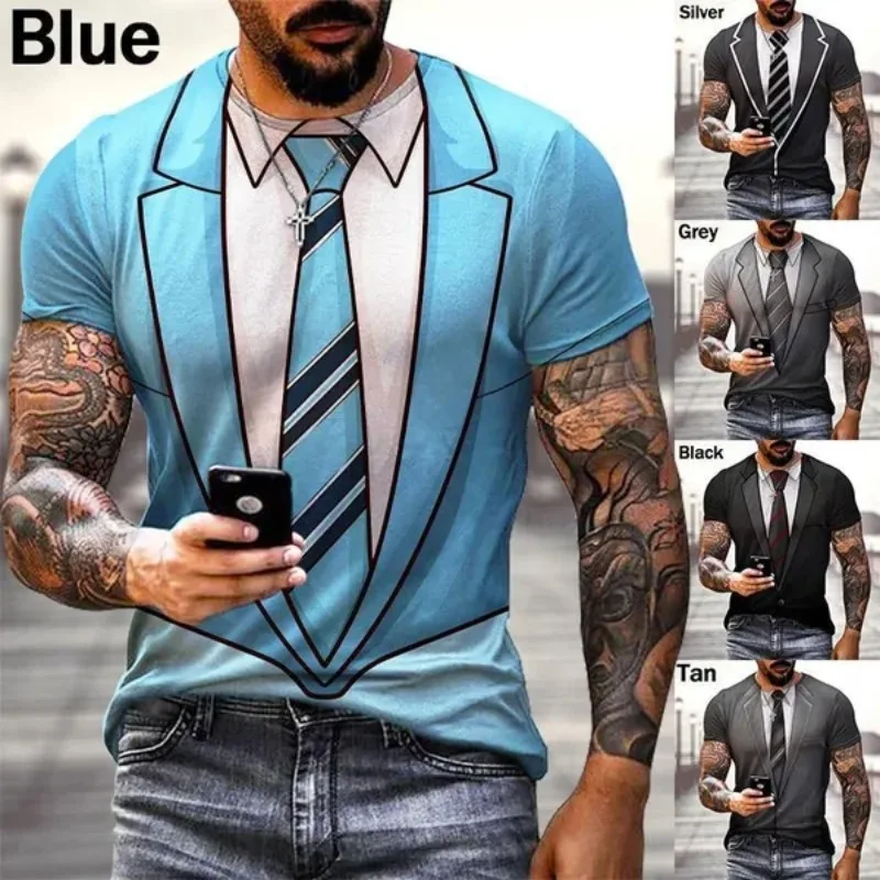 Fashion Funny Fake Suit 3D Printing T-Shirt Tuxedo Bow Tie T-Shirt Men's Street Short Sleeve T-Shirt
Fashion Funny Fake Suit 3D Printing T-Shirt Tuxedo Bow Tie T-Shirt Men's Street Short Sleeve T-Shirt