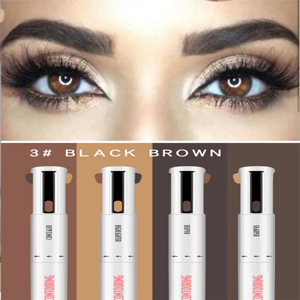 New 4 In1 Portable Easy To Use Waterproof Long Lasting Highlighting Eyebrow Pencil Press Eyebrow Contour Pen Make Up Accessories
New 4 In1 Portable Easy To Use Waterproof Long Lasting Highlighting Eyebrow Pencil Press Eyebrow Contour Pen Make Up Accessories