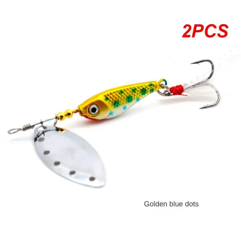 

2PCS Spinner Spoon Metal Fishing Lure 9g 13g 16g Crankbait Spoon Artificial Baits Wobbler Rotating Bait with Treble Hooks