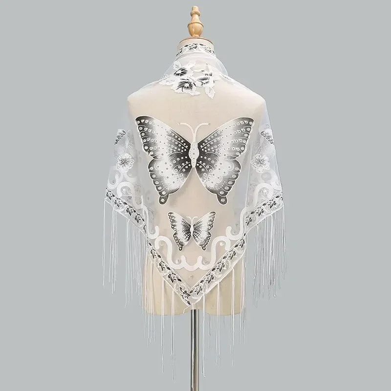 2024 Printed Butterfly Lace Scarf Triangle Tassel Shawl Elegant Ladies Summer Solid Color Shiny Scarves Fashion Cape 150*65cm
2024 Printed Butterfly Lace Scarf Triangle Tassel Shawl Elegant Ladies Summer Solid Color Shiny Scarves Fashion Cape 150*65cm
