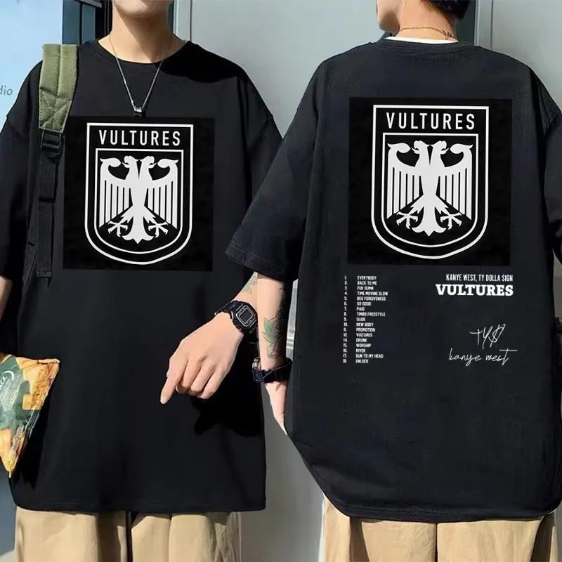 Rapper Kanye West Vultures Album Print T Shirts Men Hip Hop Kanye Fashion Trend Tshirt Tops Men's High Quality Cotton T-shirts
Rapper Kanye West Vultures Album Print T Shirts Men Hip Hop Kanye Fashion Trend Tshirt Tops Men's High Quality Cotton T-shirts