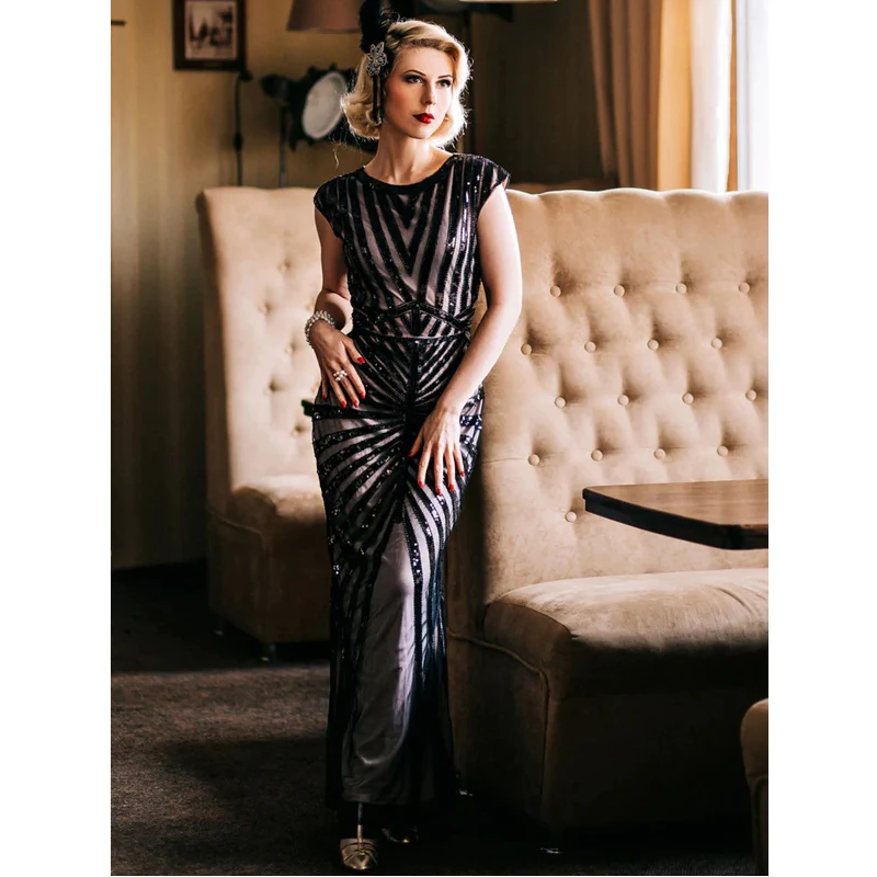 1920S SEQUIN ART DECO MAXI DRESS Art Deco Formal dress retro 1920s sequin evening dress V-neck short sleeve mesh bead dress
1920S SEQUIN ART DECO MAXI DRESS Art Deco Formal dress retro 1920s sequin evening dress V-neck short sleeve mesh bead dress