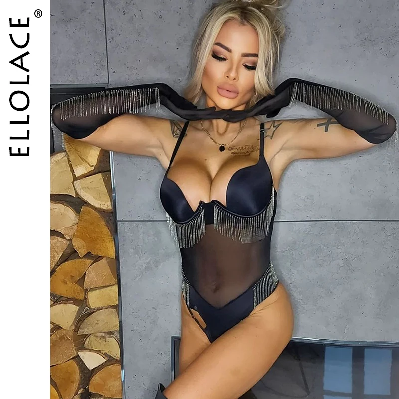 Ellolace Tassels Bodysuit With Long Gloves Sheer Lace Push Up Cup Kinky Bodysuits sexy Outfit Club Lingerie One piece Body
Ellolace Tassels Bodysuit With Long Gloves Sheer Lace Push Up Cup Kinky Bodysuits sexy Outfit Club Lingerie One piece Body
